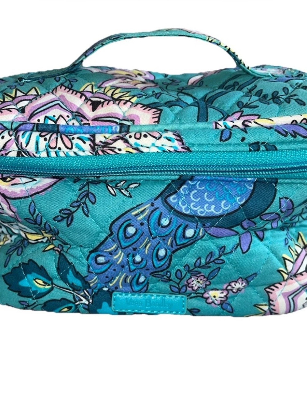 Vera Bradley Peacock Garden Cosmetic Bag Train Case